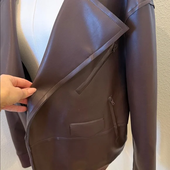 Norma Kamali Oversized Moto Jacket - Chocolate - Picture 5 of 12